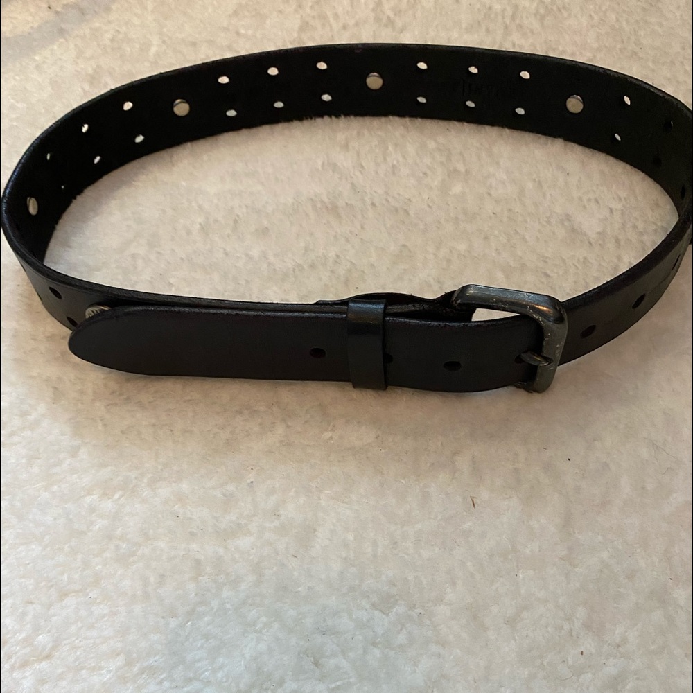 Armani Jeans Black Leather Belt